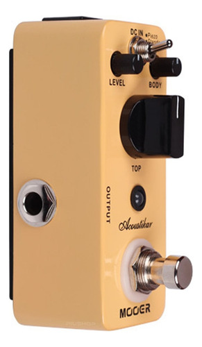Pedal De Guitarra Mooer Emulador De Violão Mac1 Eq 3 Bandas Cor Amarelo