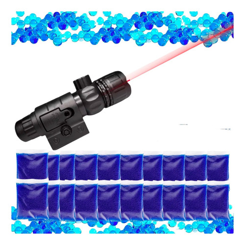 Apuntador Mira Laser Para Ametralladora + 200,000 Hidrogel Láser Rojo