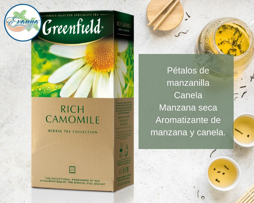 Rich Camomile. Té De Manzanilla. Greenfield. Evanna