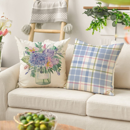 Fundas De Almohada De Primavera Para 4 Almohadas Farmhouse