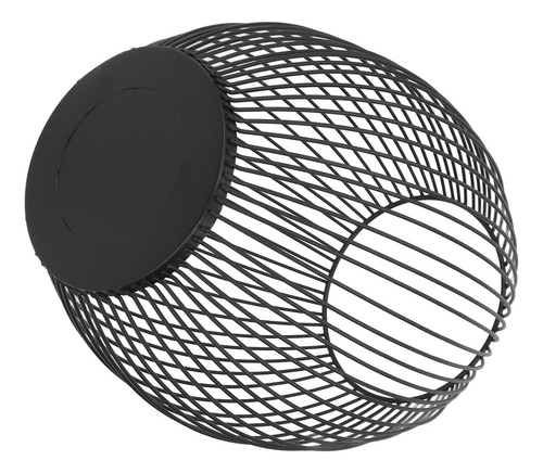 Portavelas Negro De Metal Mate De Estilo Retro Decorativo De