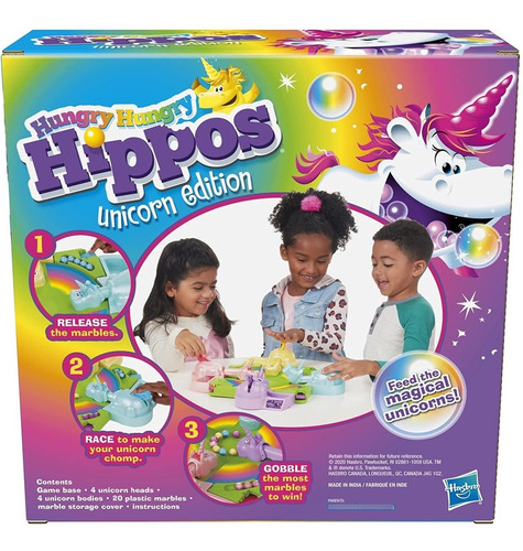 Hasbro Gaming Hungry Hungry Hippos Unicorn Edition - Juego D