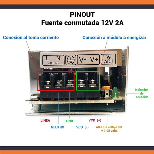 Fuente Conmutada 12v 2a Cdmx Electrónica