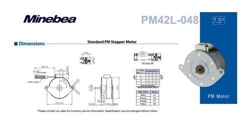 Imagen 5 de 8 de Motor Paso A Paso Pm42l-048-nbm4 24 V