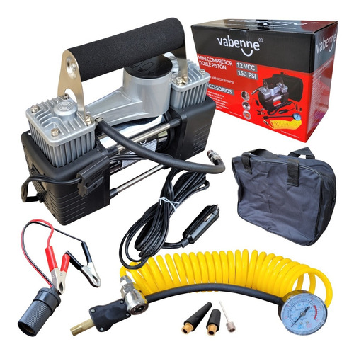 Compresor Aire Manómetro Cilindro 12v Metal Auto 444 Bolso