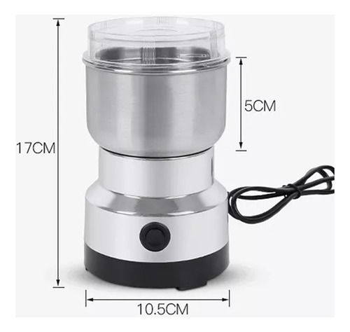 Mini Triturador Inox Moedor Elétrico De Grãos Semente Bivolt