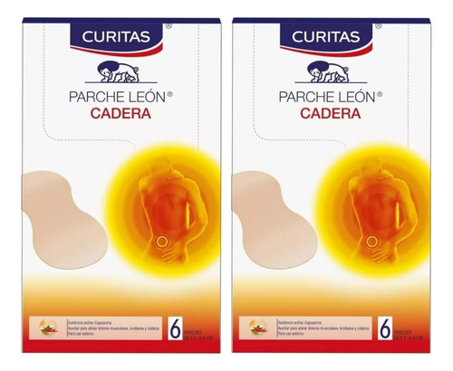 Curitas Parche León Cadera 2 Cajas Con 6 Parches Total 12pz