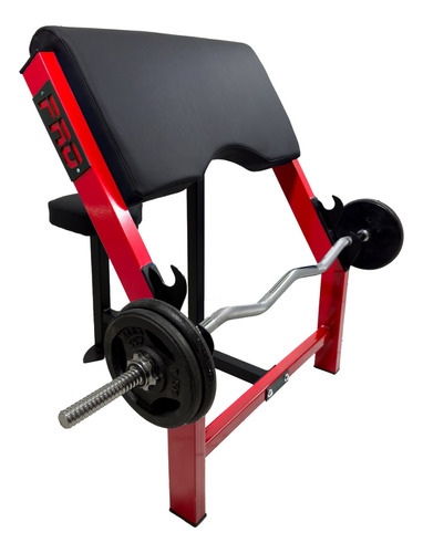 Banco Predicador Gimnasio Altura Ajustable Gym Color Rojo