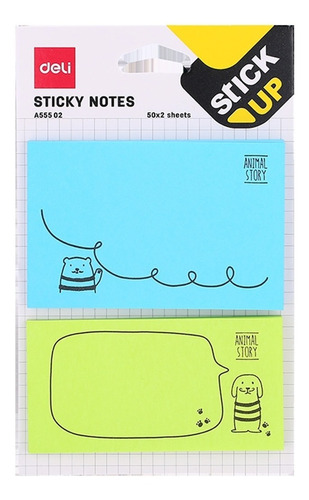 Notas Adhesivas Deli Sticky Notes 50 Unidades Animal Story