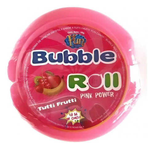 Chicle En Rollo Bubble Roll X1 Tutti Frutti Sandía Frambuesa