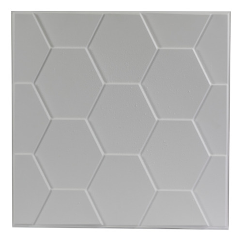 Panel 3d Pvc Decorativo 50x50 Cm Hexagonos D159 Blanco 1 Pza Color Blanco Mate