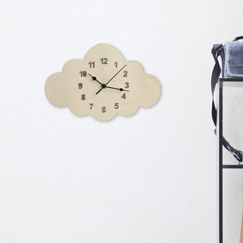 Reloj De Pared De Madera Con Forma De Nube, Reloj De Pared,