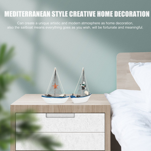 4 Piezas De Decoración De Maquetas De Velero Pequeñas, Decor
