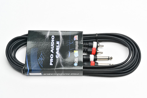 Imagen 2 de 7 de Cable Profesional Rca A 2 Plug Mono Pro Audio 3,6 Mts Cuota