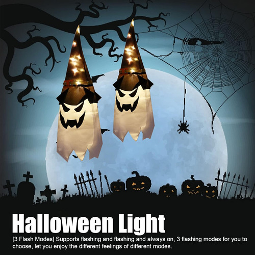Fantasma De Halloween Colgante Decorativo Con Luz Led Calida