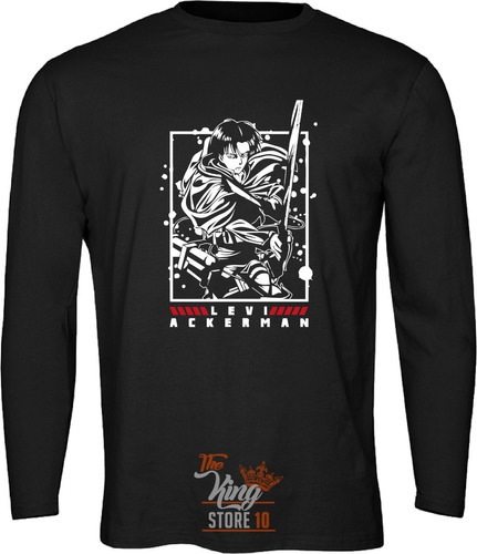 Polera Manga Larga, Ataque A Los Titanes, Levi Ackerman