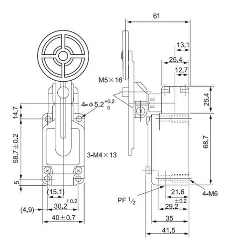 Interruptor Limite 1nc+1no Ajustable Cntd Cwlca12-2-qd