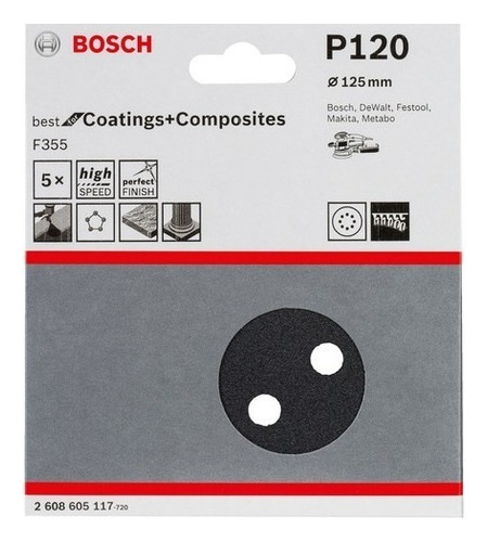 Disco lijador Bosch Roto-orbital G120 125 mm C/5 con velcro