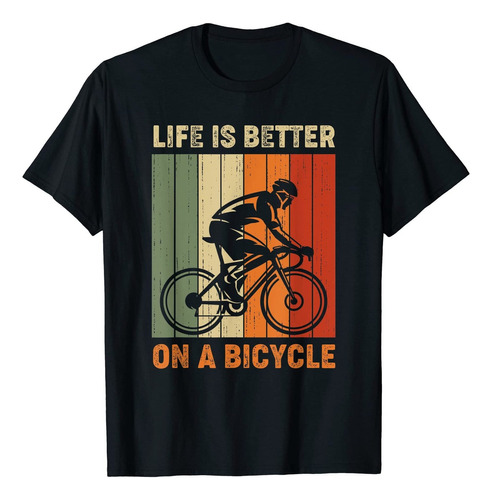 Life Is Better On A Bicycle, Camiseta De Ciclismo, Negro, S