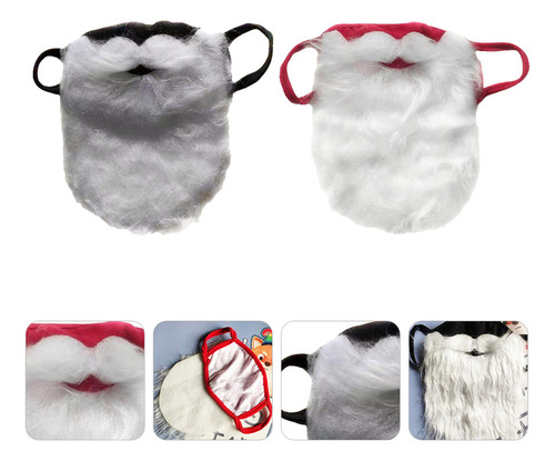 Cosplay De Barba De Papá Noel De Navidad, 2 Unidades