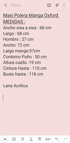 Maxi Polera Mujer Manga Oxford