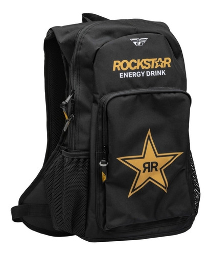 Mochila Fly Rockstar Motocicleta Jump Pack Negro