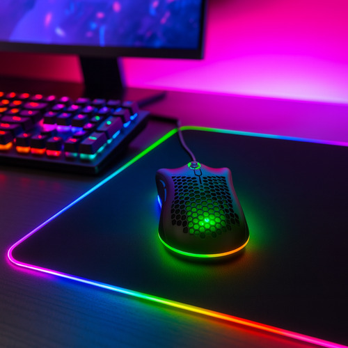Mouse Gamer Colmeia Ultraleve Macro Iluminação Led Rgb 7200 Dpi Ajustavél 60 Ips 7 Botões Programaveis Para Computador Notebook Digital Iformática