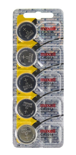 Imagen 1 de 3 de Pila Bateria Cr2016 Maxell Blisters 5 Unidades