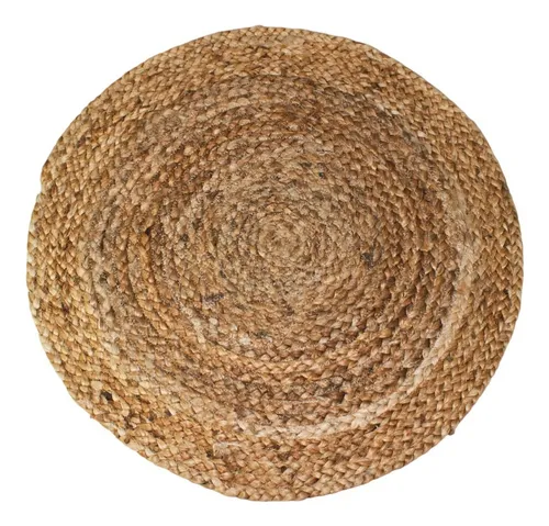 Alfombra Artesanal Circular De Yute Natural 60cm