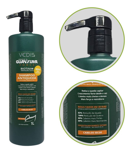 Shampoo Guanxuma Force Cabelos Secos 1l Vedis