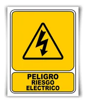 Comprar Señalética Letrero  Riesgo Eléctrico 20x25 Cms