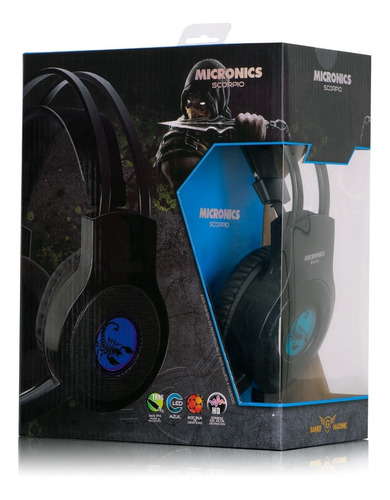 Auricular Gamer Micronics Hg813 P4 Con Microfono Y Luz Led