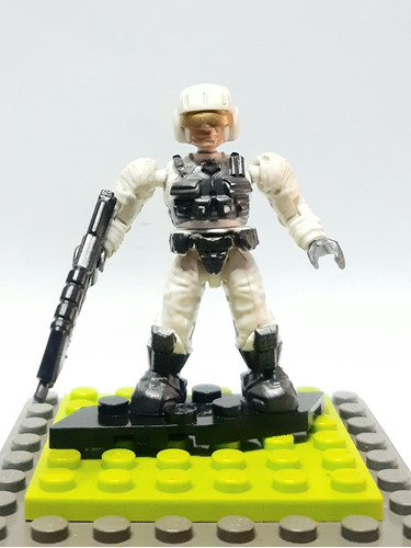 Mega Bloks Minifigura Unsc Piloto Blanco Halo 