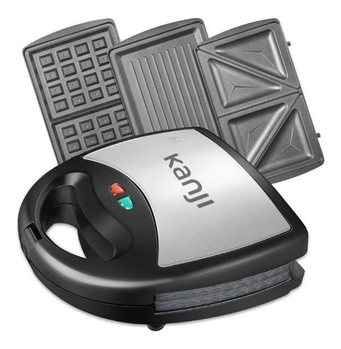Imagen 4 de 10 de Sandwichera Kanji 750w Acero Inoxidable Kjh-sm750m3n1-01full