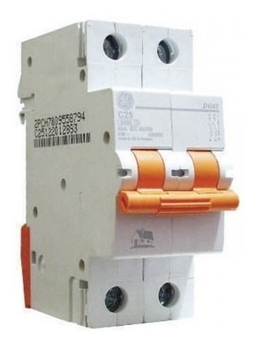 Interruptor Mini Breaker Termomagnetico 2x63 A Ge Dg62 C63