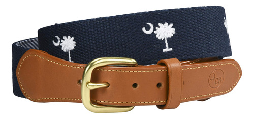 Charleston Belt Carolina Crescent Palmetto Belt Con Bordado 