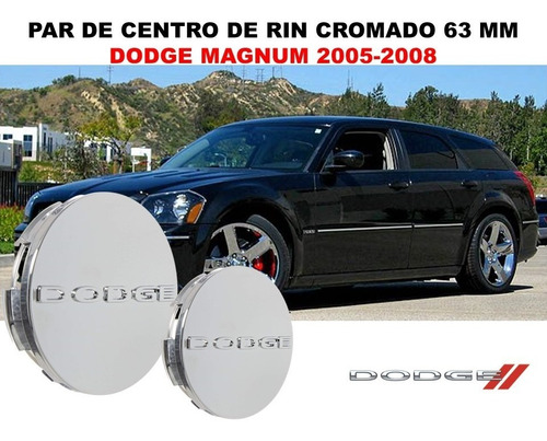 Par De Centros De Rin Dodge Magnum 2005-2008 Cromado 63 Mm