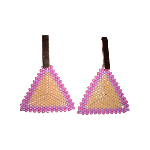 Aretes Triangulares En Miyuki, Hechos A Mano