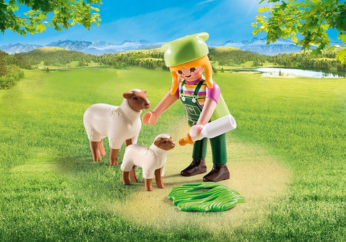 Imagen 4 de 6 de Playmobil Special Plus - Granjera Con Ovejas - 9356
