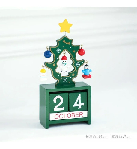 Calendario Perpetuo Cubos Navidad Decoración Navideña Madera