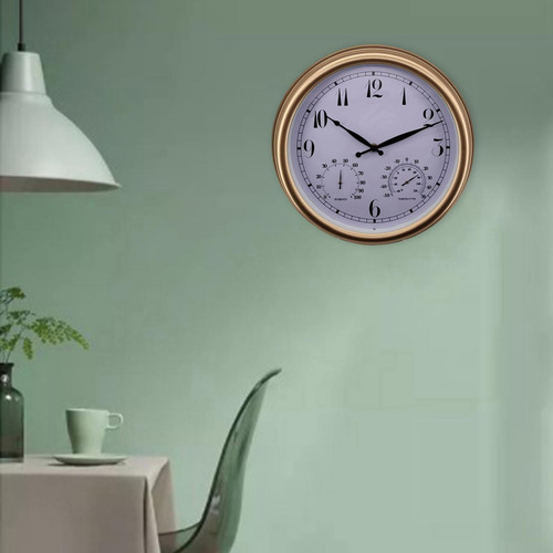 Reloj De Pared Exterior Con Termómetro E Higrómetro De 15
