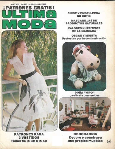 Revista Ultima Moda # 251 Julio 1980 Con Patrones Para Ropa | Meses sin  intereses
