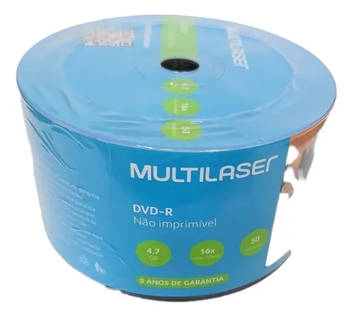 Disco virgem DVD-R Multilaser de 16x por 100 unidades | MercadoLivre