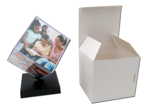 2 Unidades Do Cubo Fotográfico Giratório 9x9cm Modelo Grande