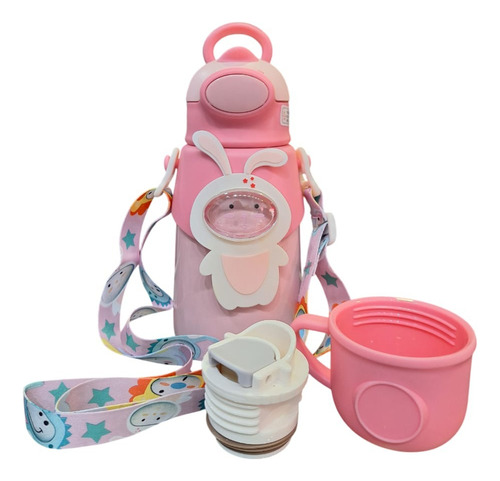 Botella Térmica Frio/calor Infantil De Acero Inox 500ml Rosa