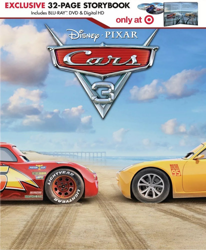 Cars 3 Tres Disney Target Digibook Pelicula Blu-ray + Dvd