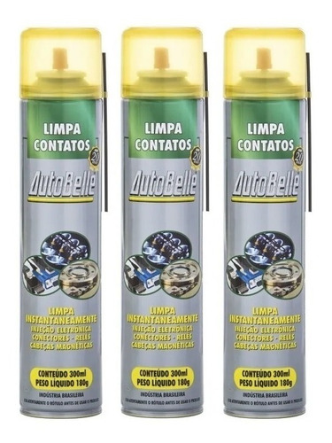 Limpa Contato Elétrico Autobelle 300 Ml Barco Avião 3 Un