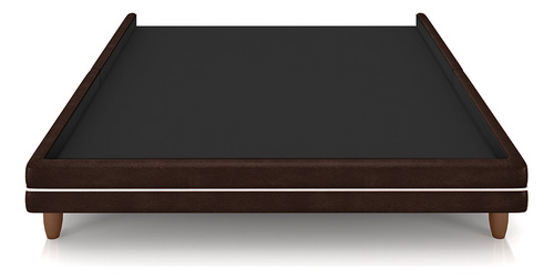 Cama Avulsa Para Colchão King Torres Madeira Pu Marrom