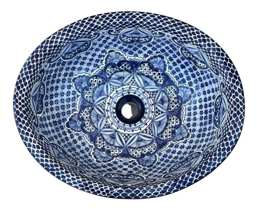 Lavabo Artesanal Tipo Talavera Liso Ovalado Gde #logr-05