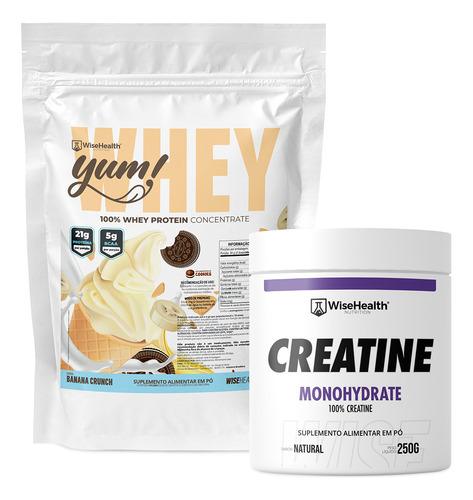 Kit Creatina 250g + Yum! Whey Banana Crunch 900g - Wise